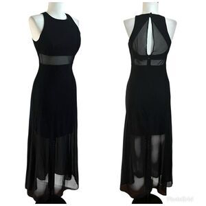 Vintage FAVIANA Sheer Mesh Midi Dress size 4 Black